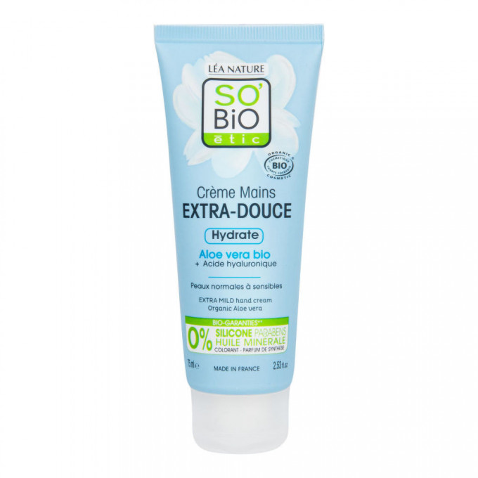 SO’BiO étic Krém na ruce Extra jemný hydratační s aloe vera BIO 75 ml