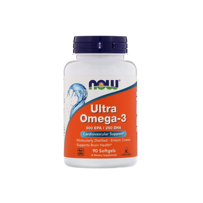 NOW Foods Ultra Omega 3 500 EPA/250 DHA 90 softgel kapslí